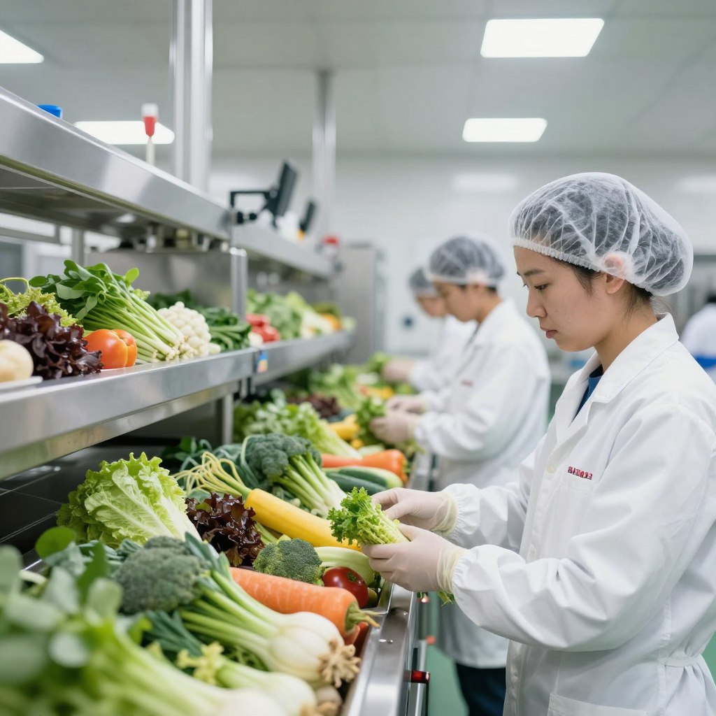 กระบวนการผลิตที่ทันสมัยและสะอาดของเว็บไซต์อาหารคุณภาพธรรมชาติ